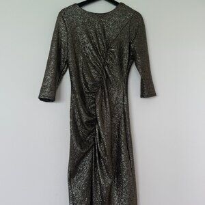 ZARA gold evening dress